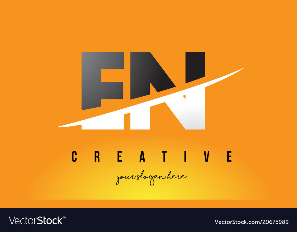 En e n letter modern logo design with yellow