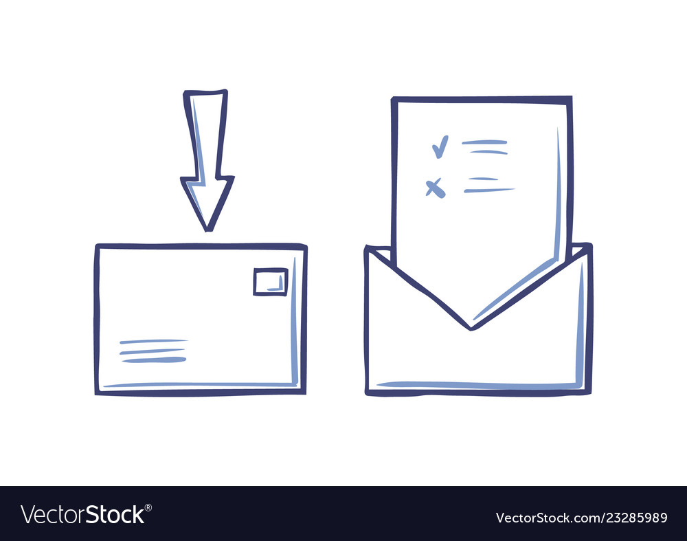 Envelope with arrow pointing on closed letter icon