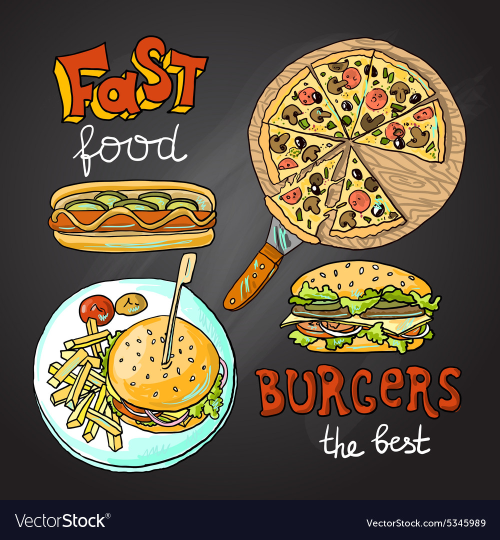 Fast food Royalty Free Vector Image - VectorStock