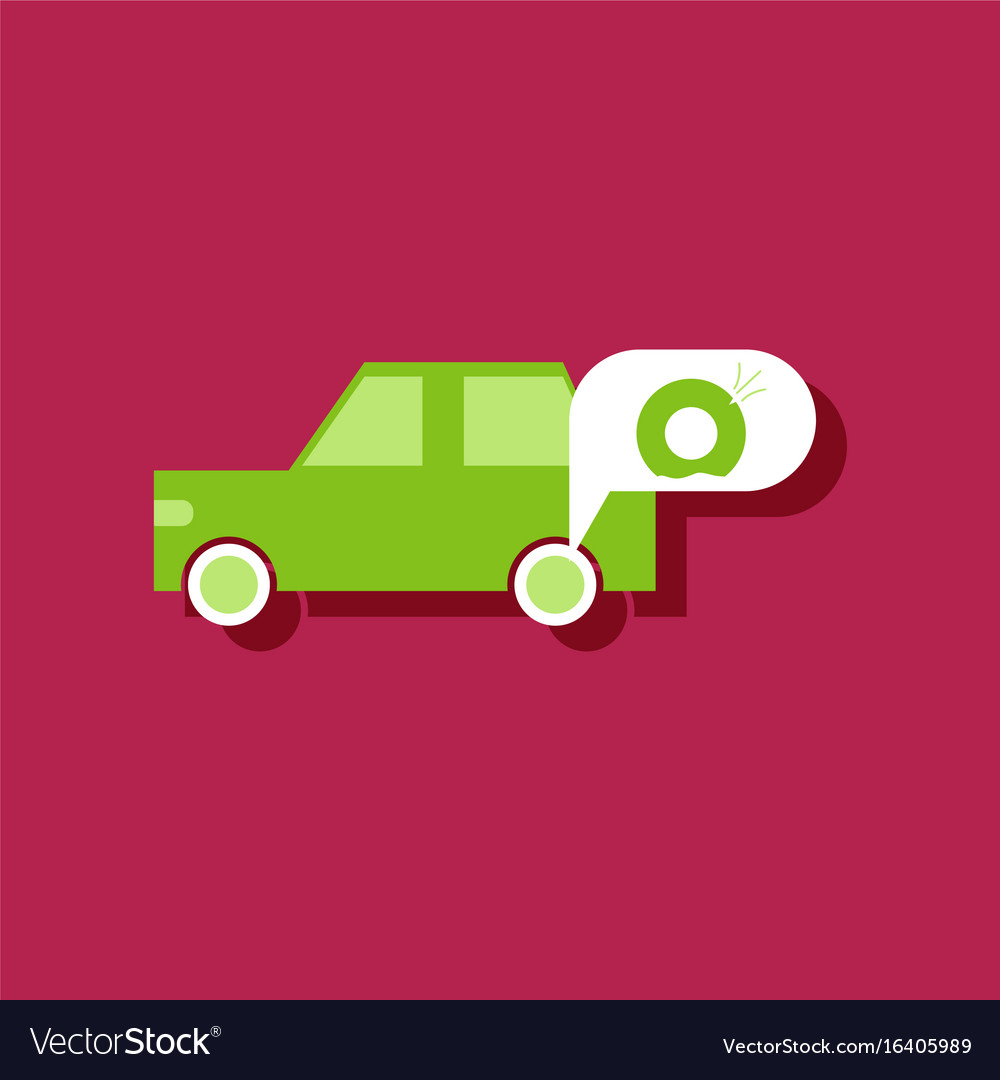 Flat icon design collection car and punctured