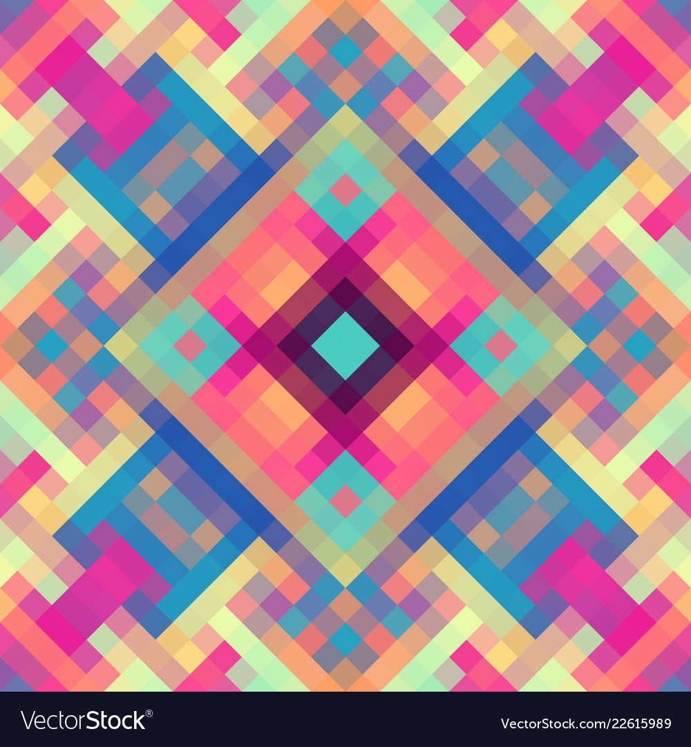 Geometric abstract symmetric pattern in pixel art