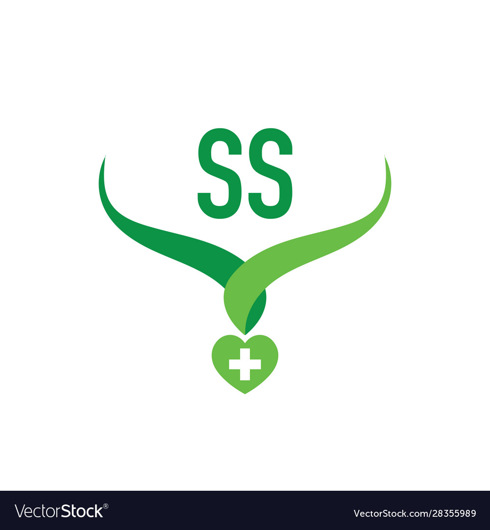 Initial letter ss creative health green logo Vector Image