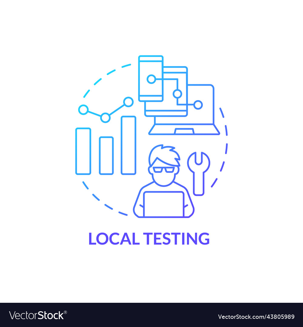 Local testing blue gradient concept icon