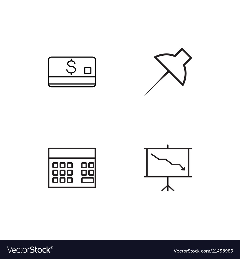 Office linear icons set simple outline