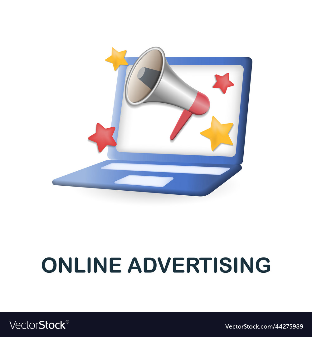 Online advertising icon 3d from store