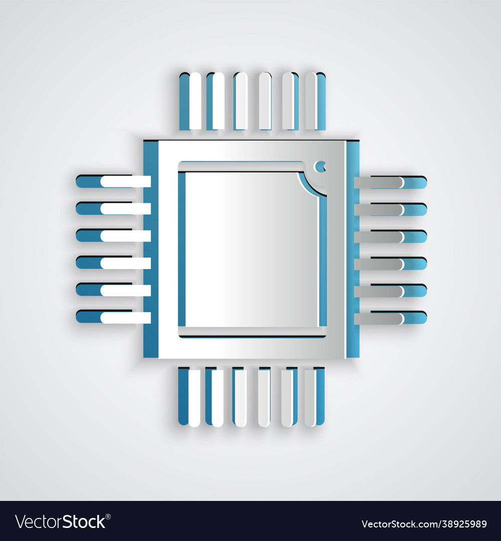 Papier schneiden Computerprozessor mit Mikroschaltungen vector image Papier schneiden Computerprozessor mit Mikroschaltungen