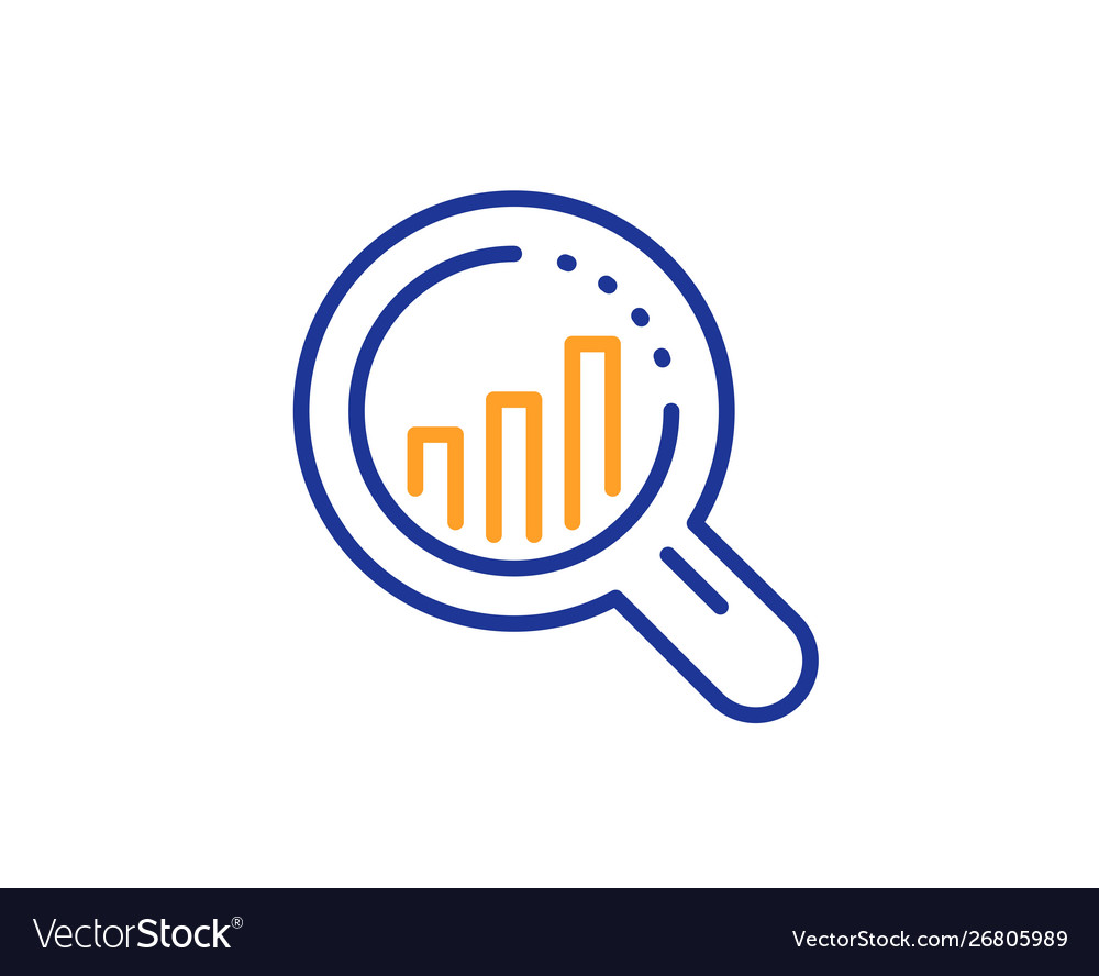 Seo analysis line icon web targeting chart sign