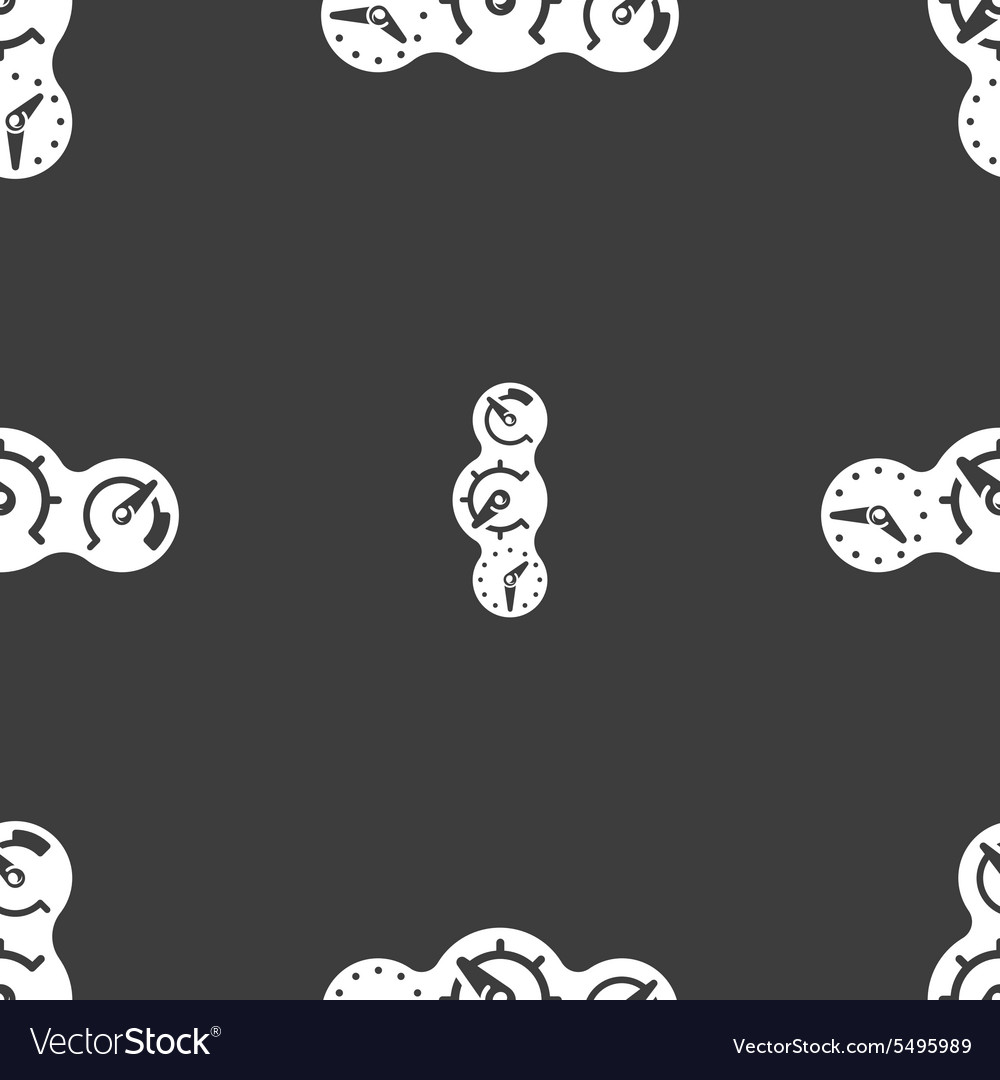 Speed speedometer icon sign seamless pattern