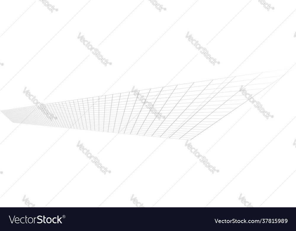 Tilted skew 3d grid mesh vector image Tilted skew 3d grid mesh