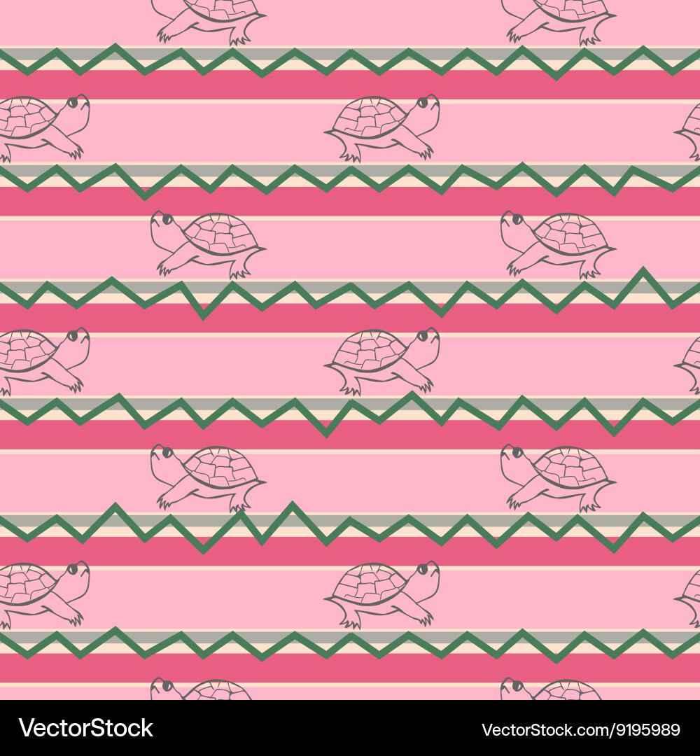 Turtle pattern in decorative Royalty Free Vector Image