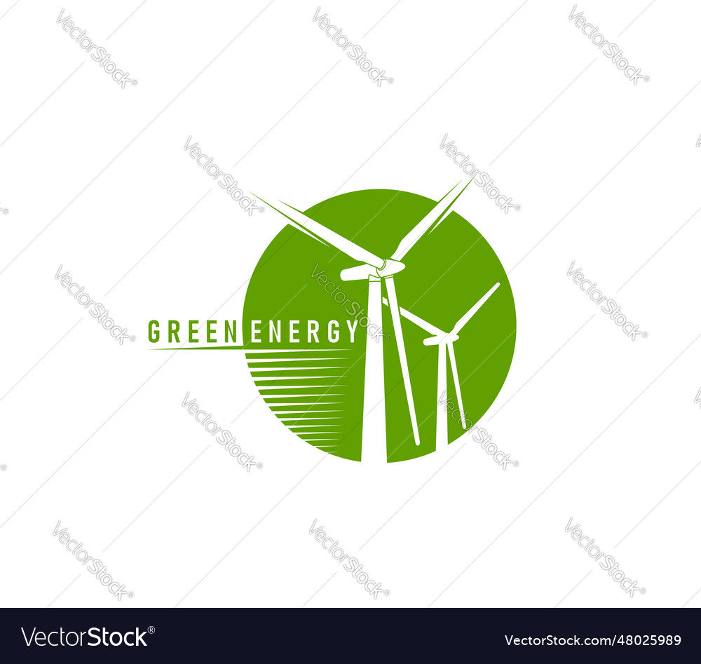 Wind turbine icon green energy station symbol Vector Image