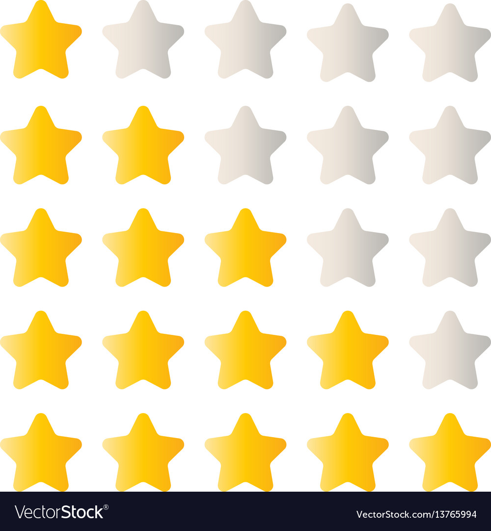 5 Star Rating Vector Composition Of Round Dots In Variable Sizes