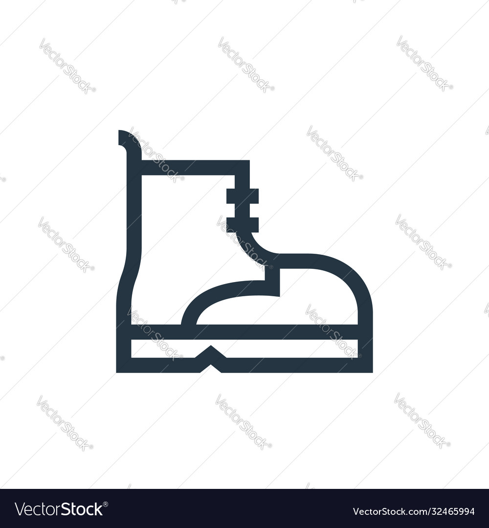 Boot icon editable stroke linear symbol vector image Boot icon editable stroke linear symbol