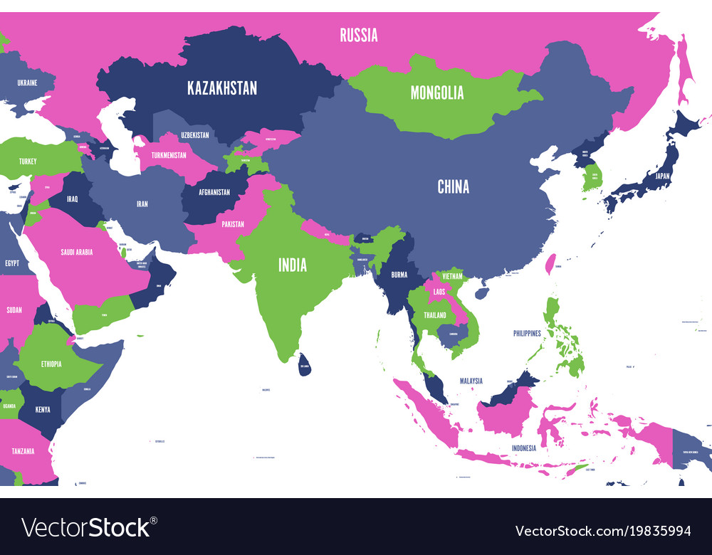 Colorful political map of western southern Vector Image