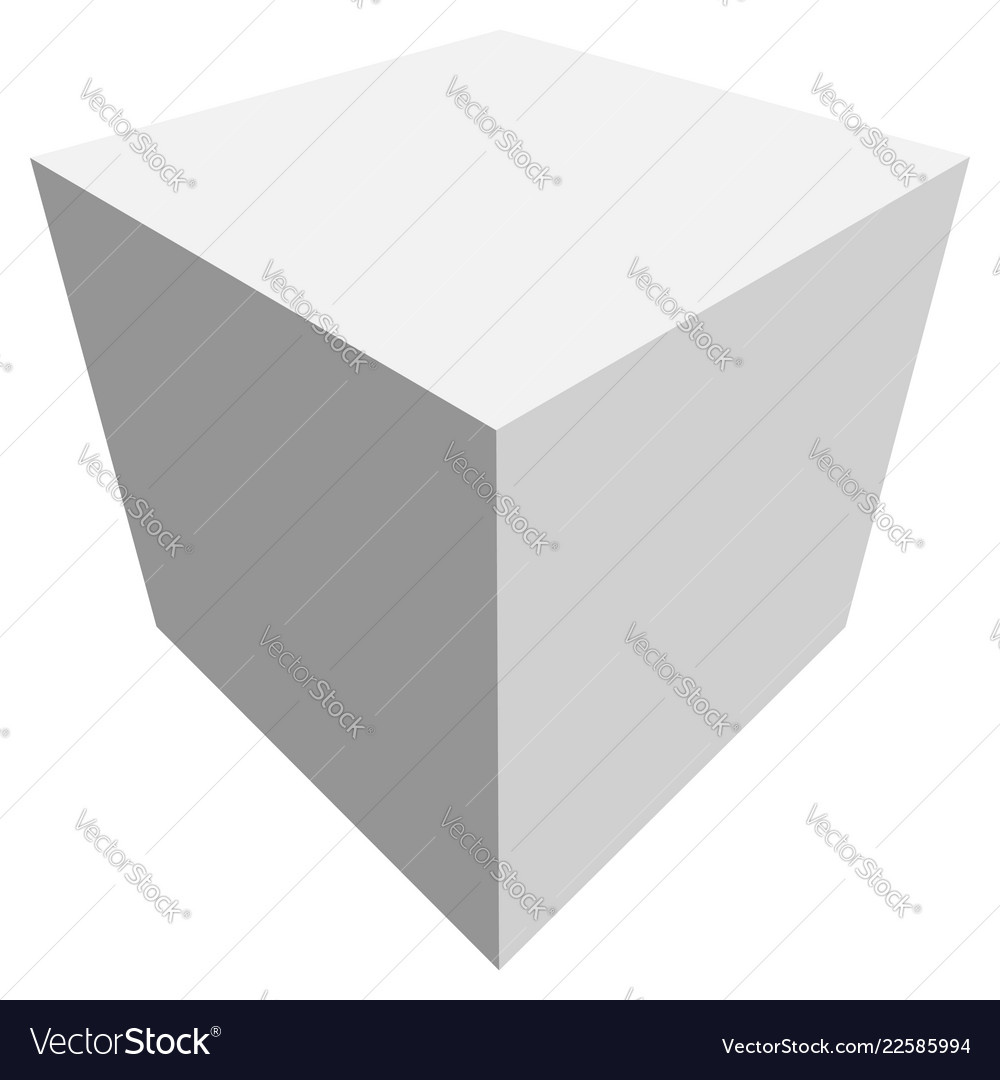 Cube icon with perspective - 3d model of a
