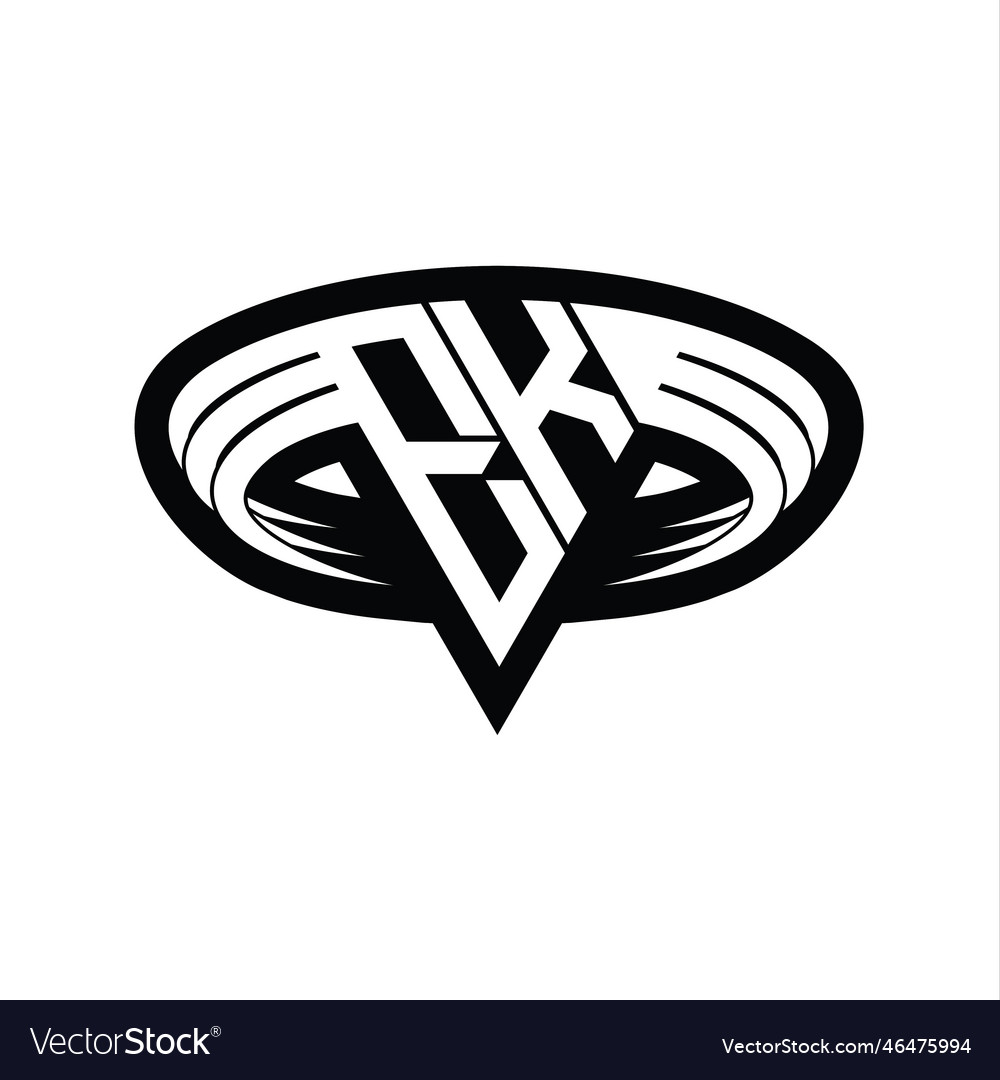 Ek logo monogram with triangle shape slice Vector Image Ek logo monogram with triangle shape slice