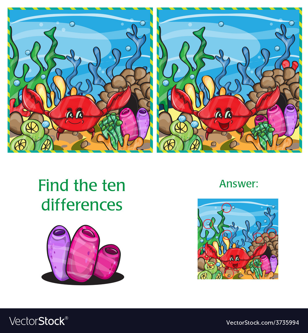 Find the Differences Game - Underwater Scene