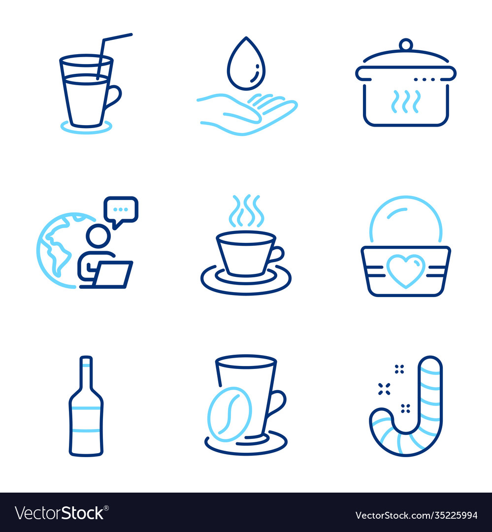 Food and drink icons set included icon as water