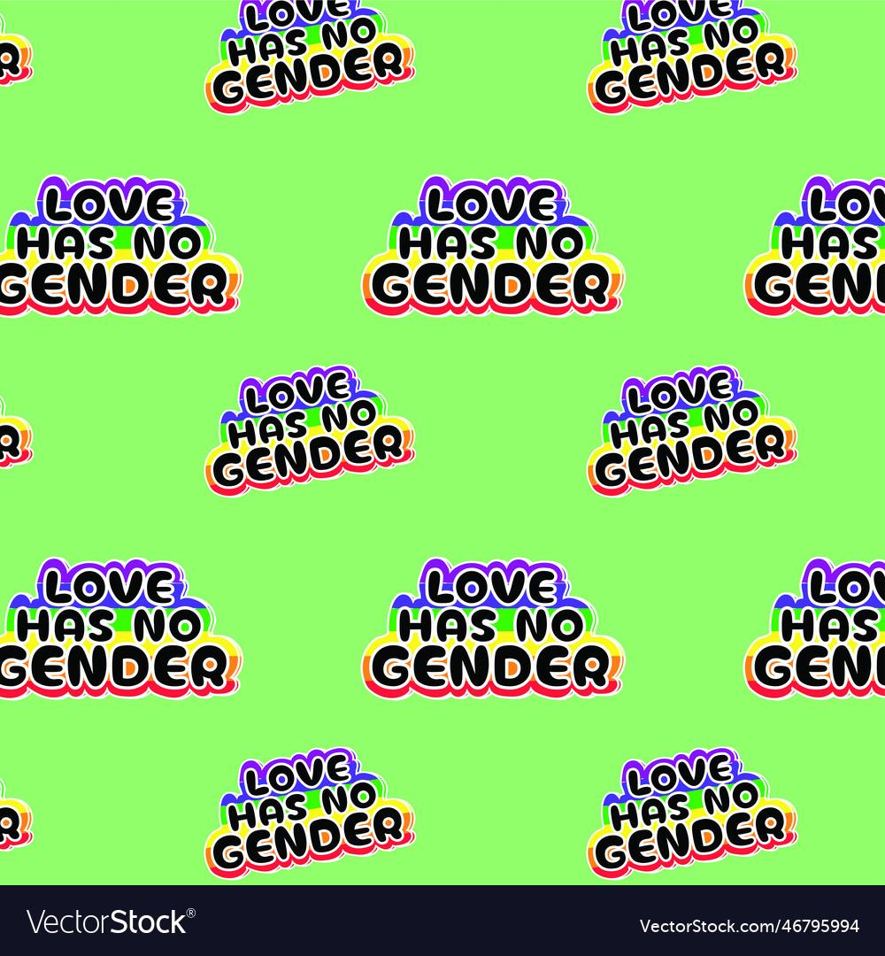 Lgbt nahtloses Muster mit Liebe hat kein Geschlecht vector image Lgbt nahtloses Muster mit Liebe hat kein Geschlecht