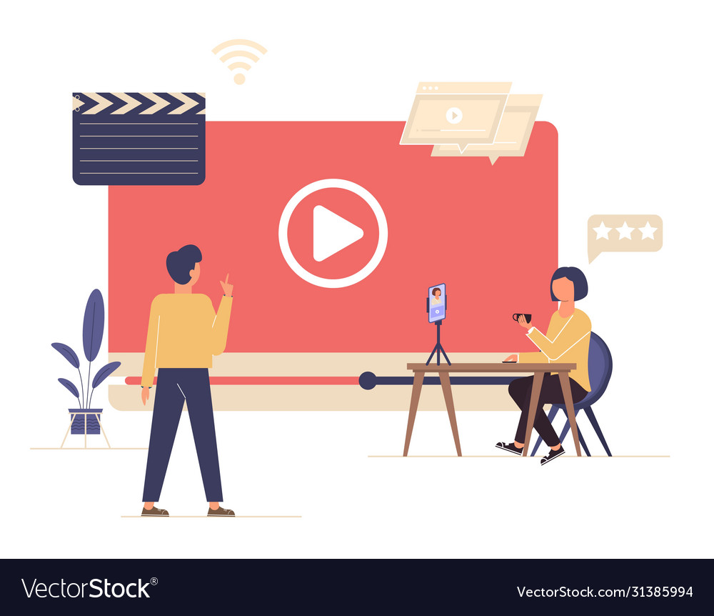 Live streaming broadcast concept video blogging