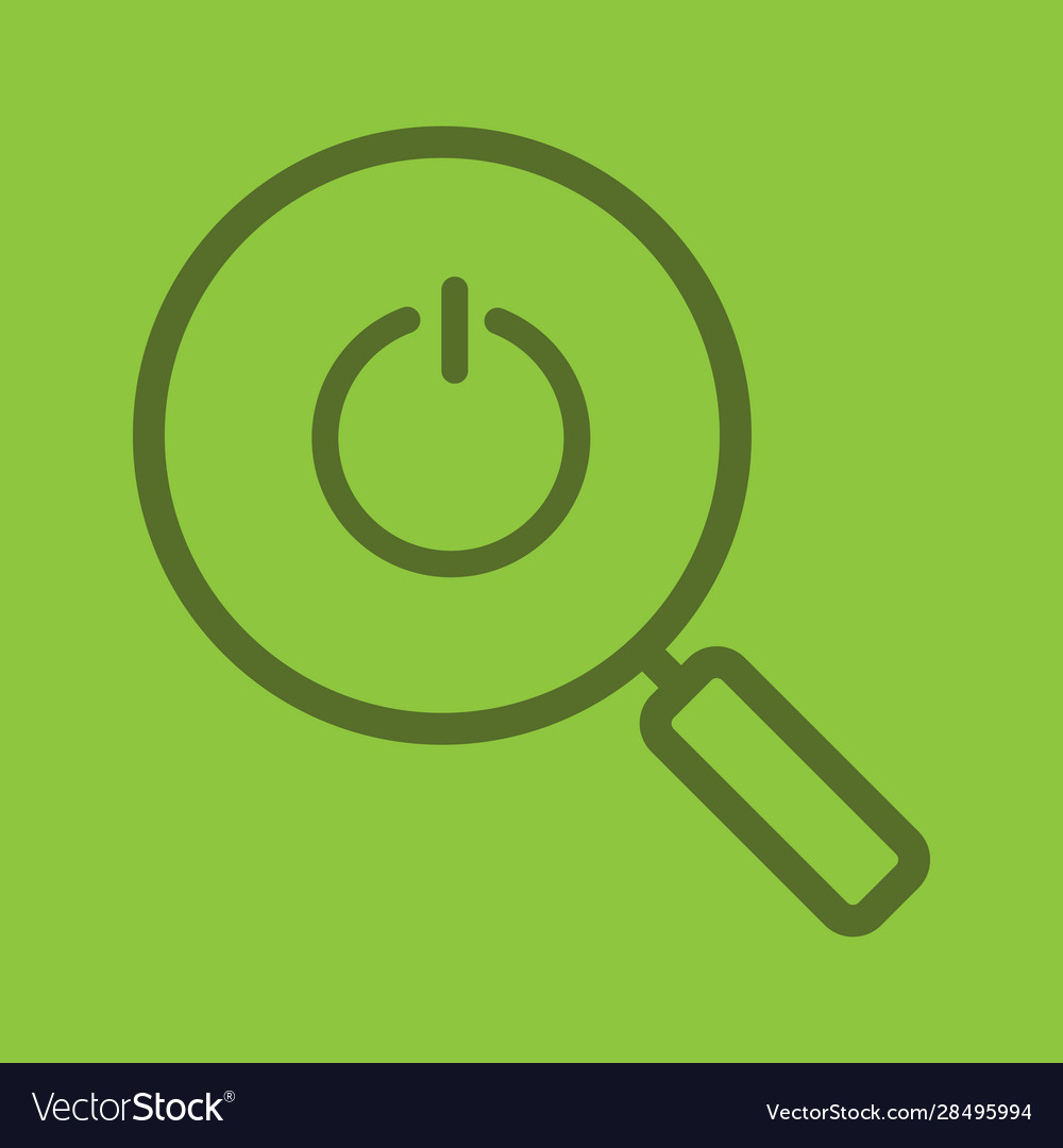 Magnifying glass with turn off button linear icon
