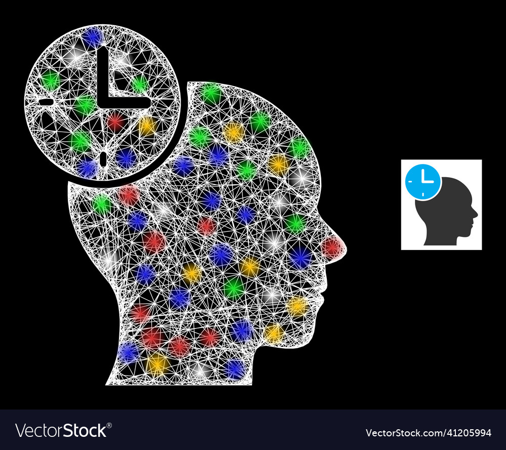 Network web mesh time management icon vector image Network web mesh time management icon