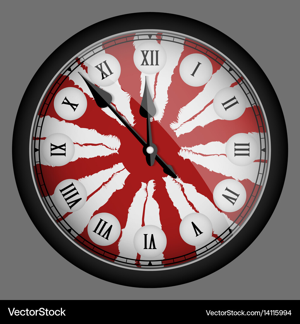 Red realistic modern clock isolated Royalty Free Vector