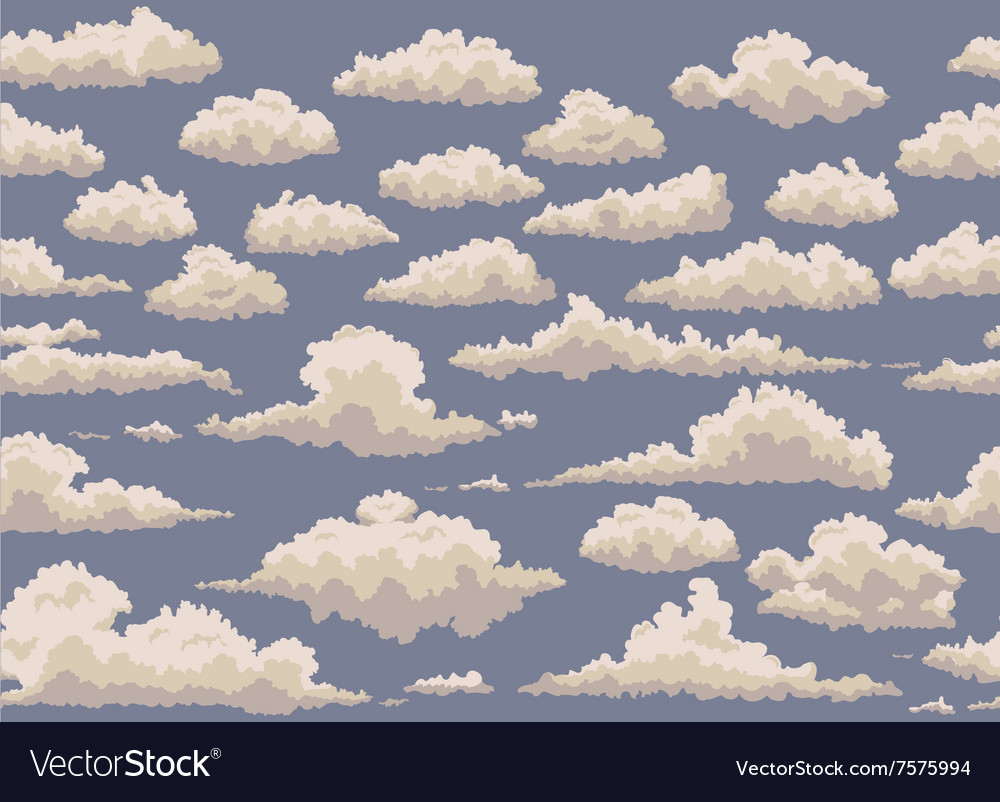 Seamless With Vintage Clouds Royalty Free Vector Image