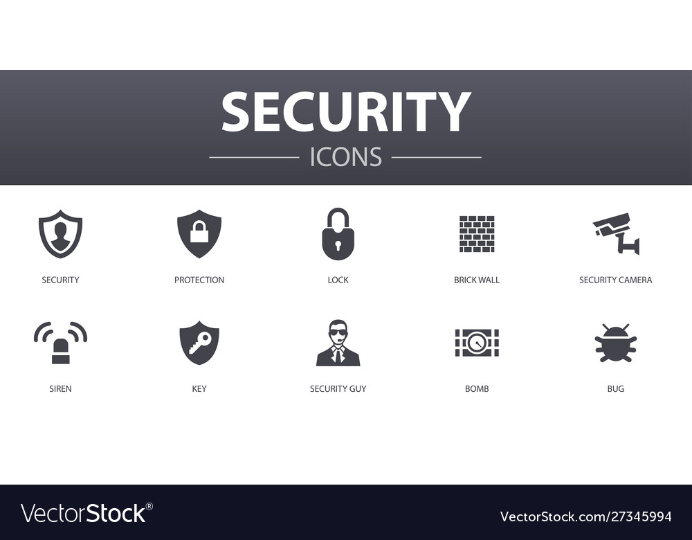 Security simple concept icons set contains