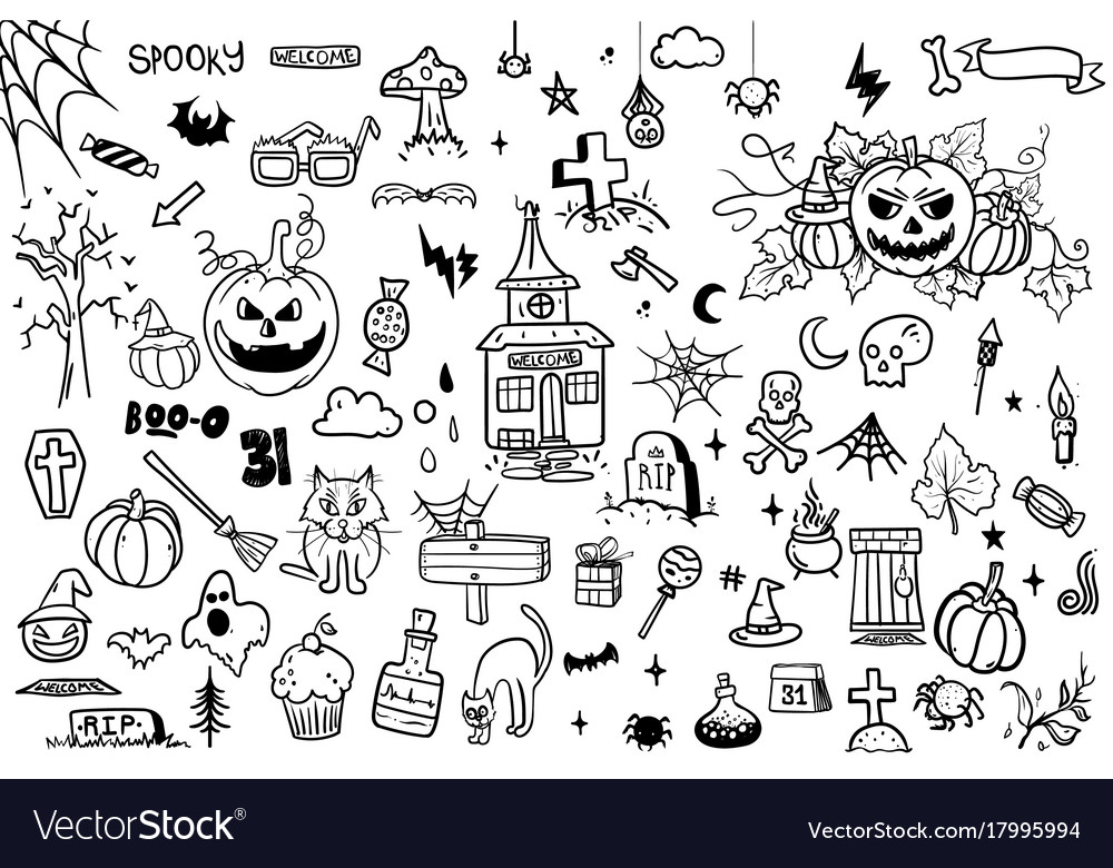 Spooky Halloween Doodle Set