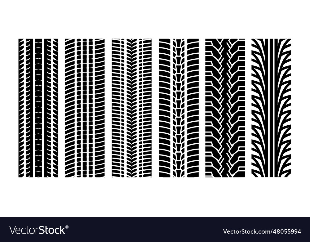 Tyre track tread border line tire race trail Vector Image