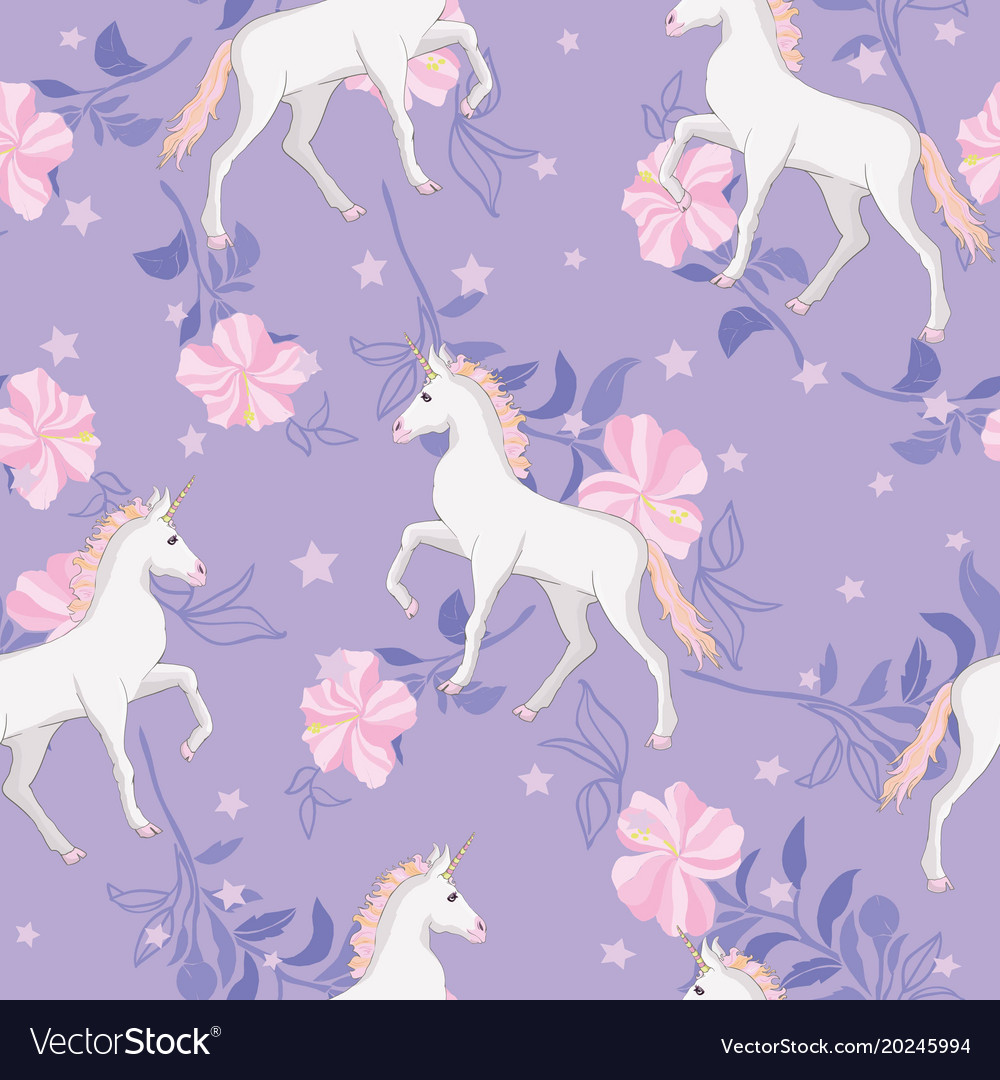 Unicorn and rainbow seamless pattern isolated