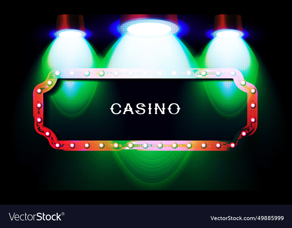 Casino frame label falling ribbons winner Vector Image