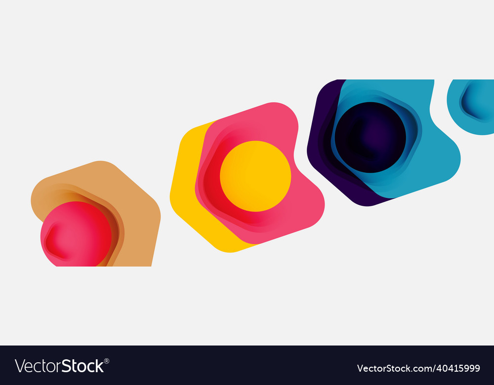 Color arrow shapes on white backdrop minimal Vector Image Color arrow shapes on white backdrop minimal
