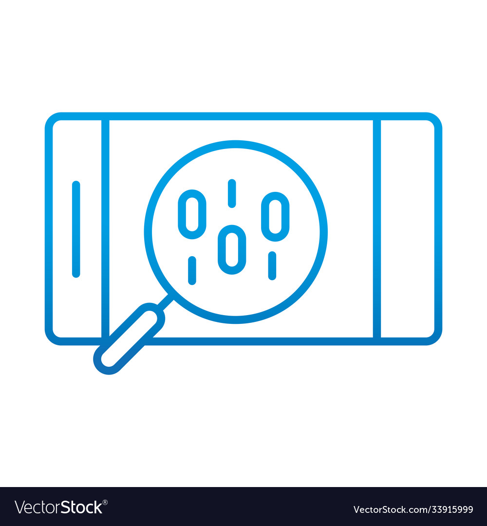 Data analysis smartphone binary code magnifier