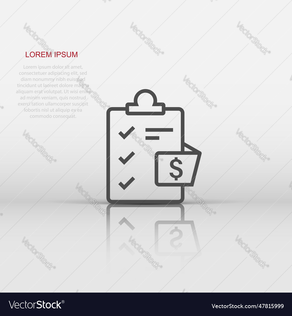 Document checklist icon in flat style report Vector Image Document checklist icon in flat style report