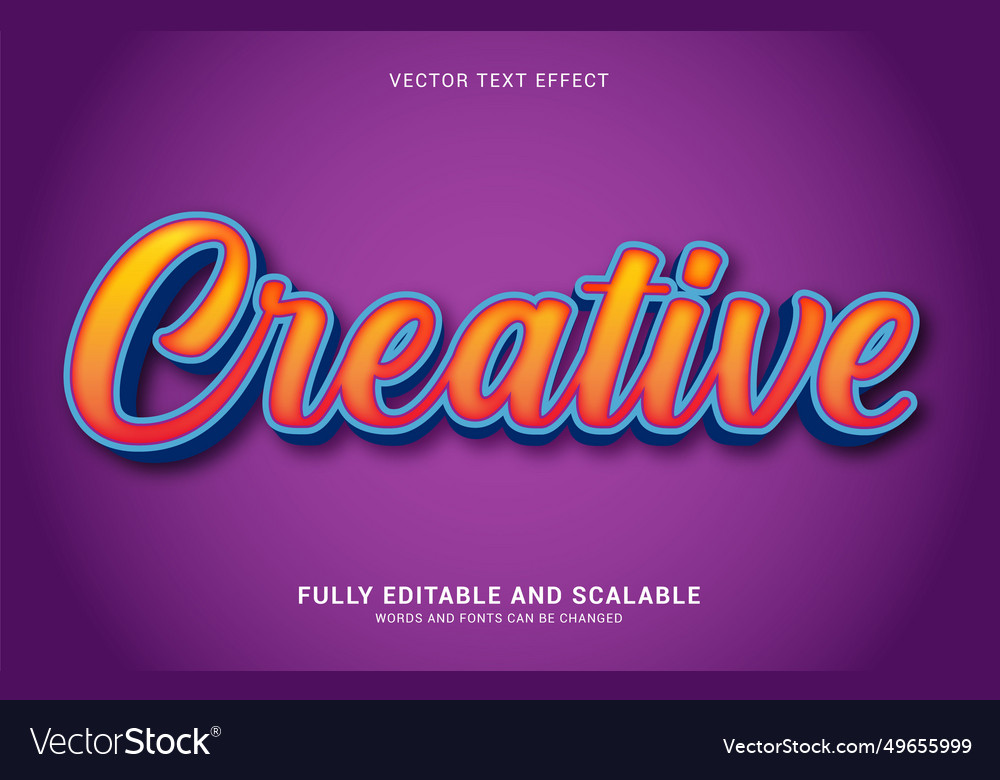 Editable text effect creative style