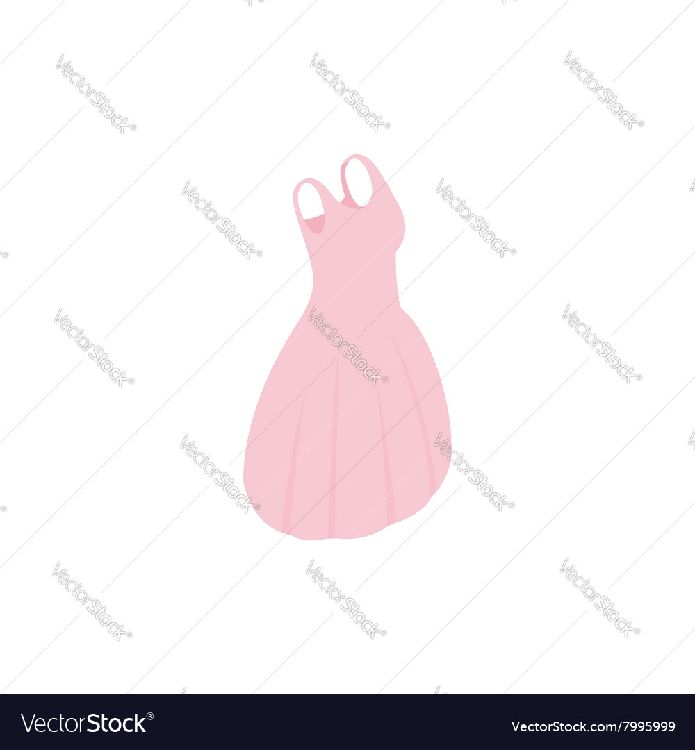 Elegant pink dress icon isometric 3d style