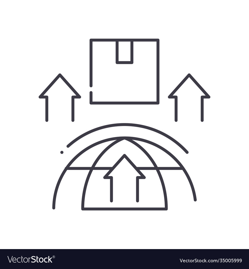 Export icon linear isolated thin vector image Export icon linear isolated thin