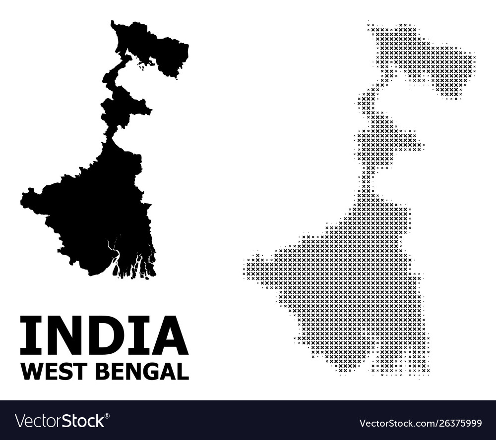 Halftone mosaic and solid map west