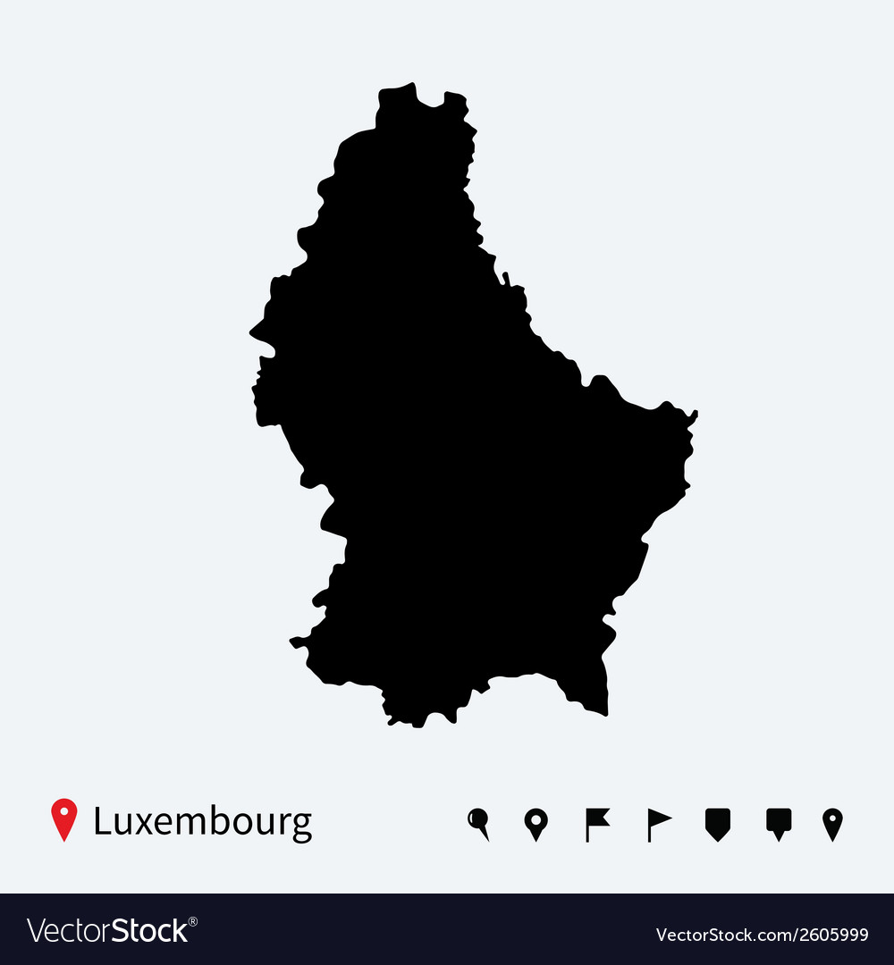 High detailed map of luxembourg with navigation