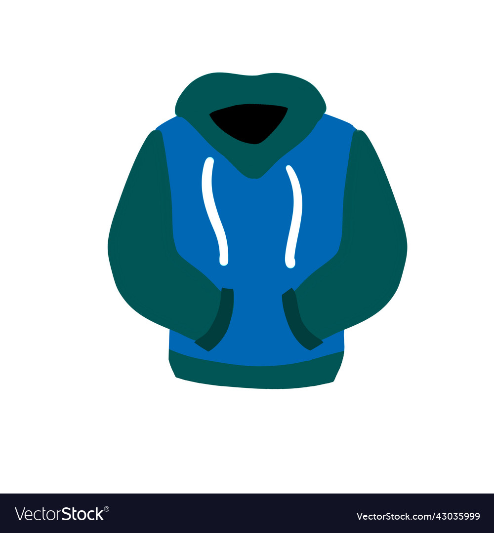 Hoodie with hood blue warm clothing