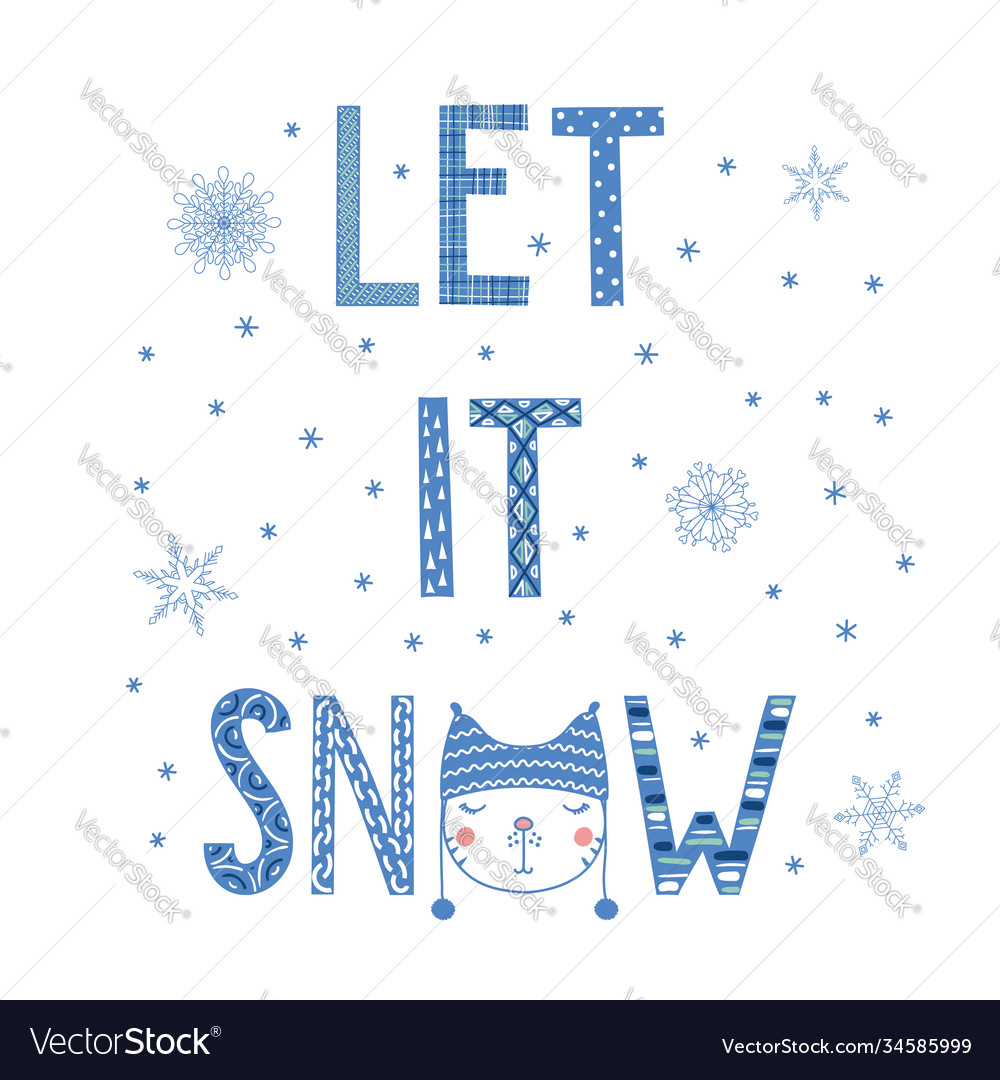 Let it snow cat poster