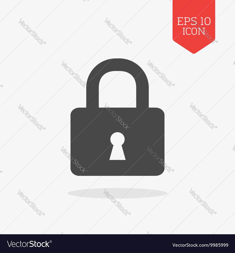 Lock icon flat design gray color symbol modern ui
