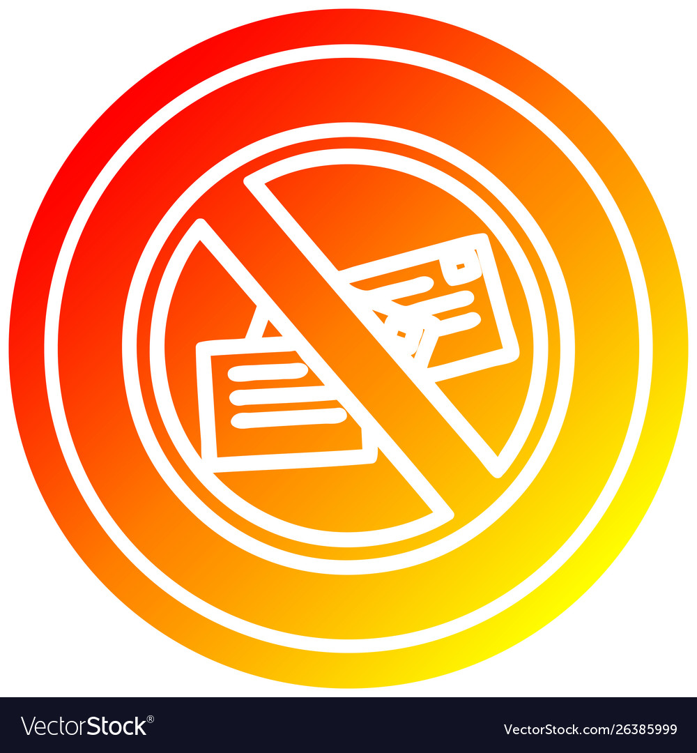 No mail circular in hot gradient spectrum