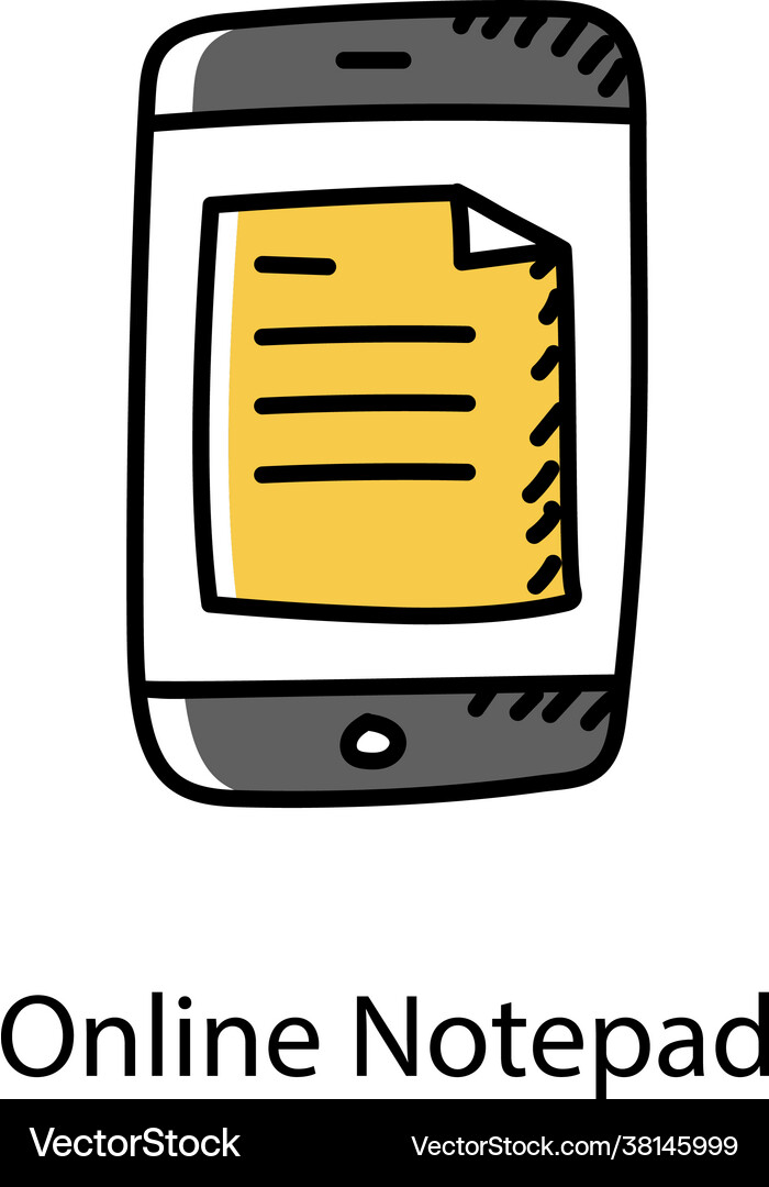 Online notepad Royalty Free Vector Image - VectorStock