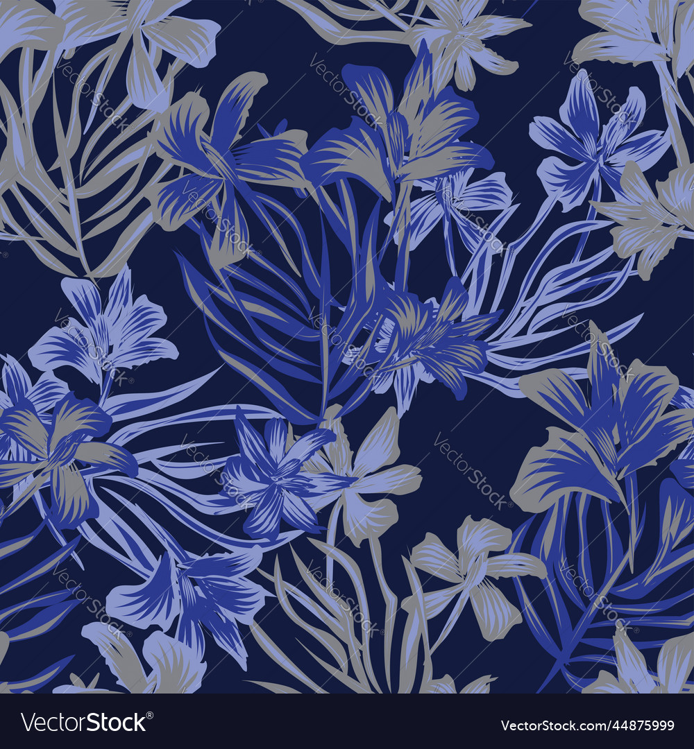 Oriental floral seamless pattern design background