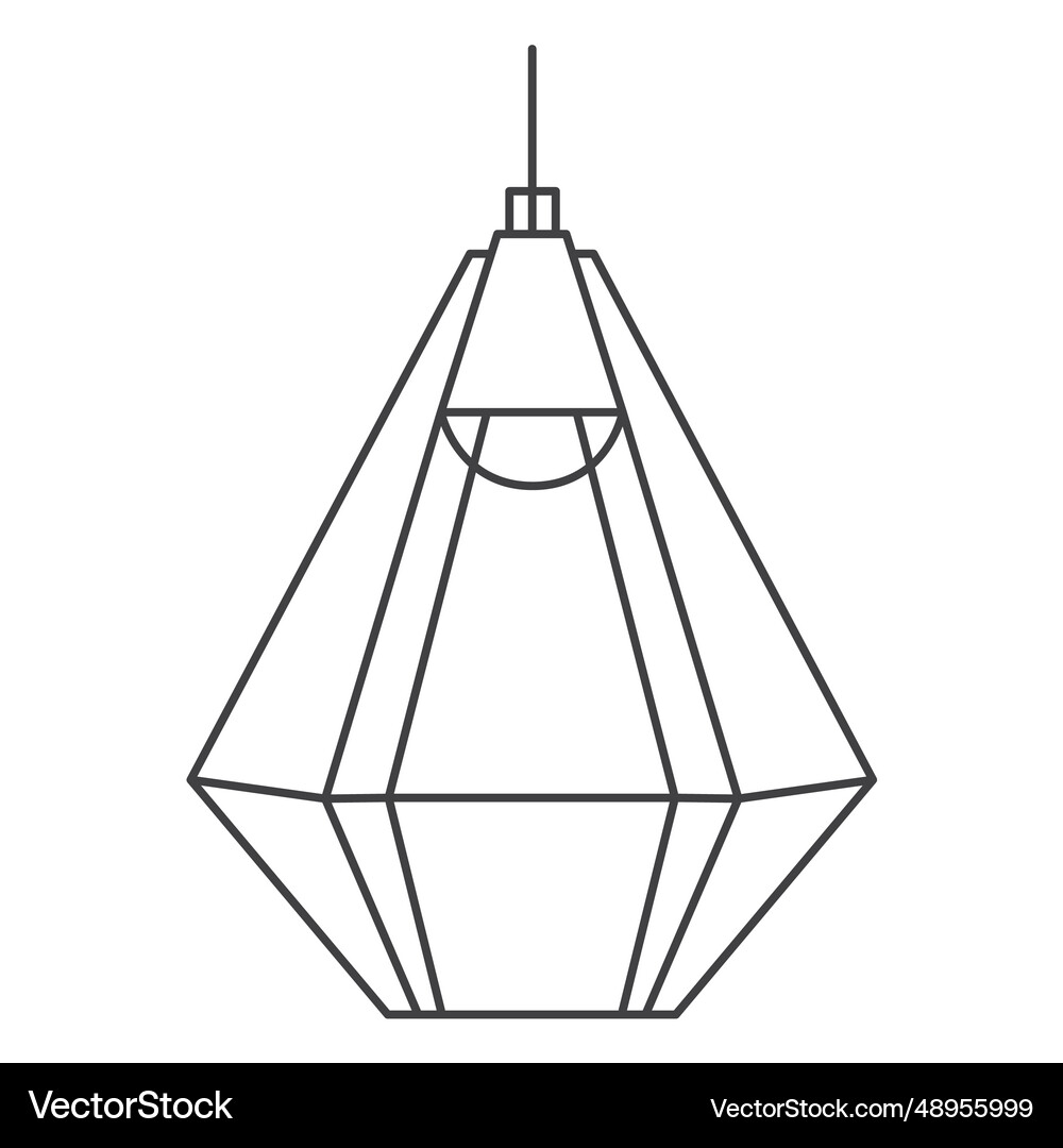 Polygonal lamp shade line art Royalty Free Vector Image