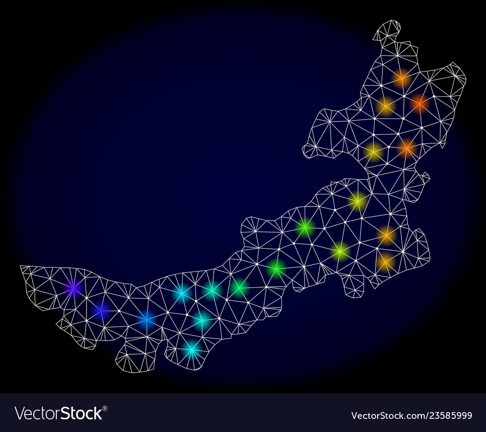 Polygonal wire frame mesh map of inner mongolia vector image Polygonal wire frame mesh map of inner mongolia
