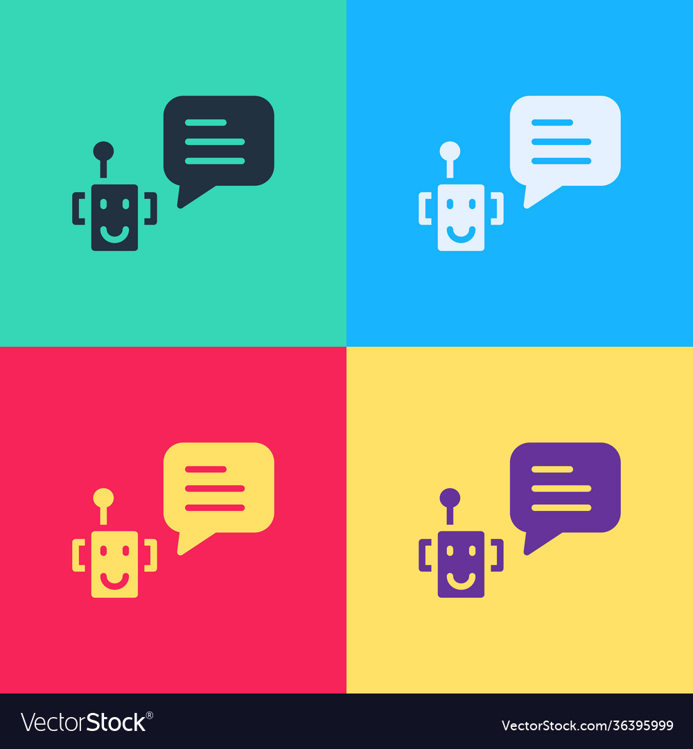 Pop art bot icon isolated on color background vector image Pop art bot icon isolated on color background